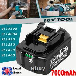 2 PACK POUR MAKITA 18V 7.0Ah BATTERIE LXT LI-ION BL1860 BL1850 BL1840 CHARGEUR