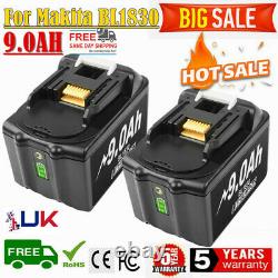 2× Pour Makita Bl1850 18 Volt 9.0ah Lxt Batterie Sans Fil Li-ion Bl1860 Bl1830 Tz