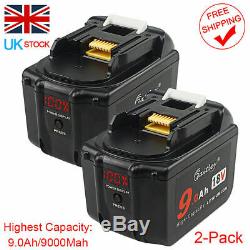 2 X Bl1890 18v 9.0ah Li-ion Pour Makita 18v Bl1860 Bl1830 Lxt-400 9000mah