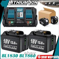 2X Batterie LXT Li-Ion 18V 8.0Ah 12.0Ah pour Makita BL1860 BL1830 BL1850 sans fil