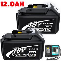 2X pour Makita 18V 12.0Ah LXT Batterie Li-ion BL1830 BL1840 BL1850 BL1860 / Chargeur