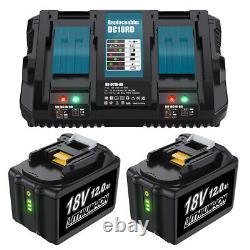 2X pour Makita BL1860 18V 6.0ah Batterie Lithium-ion LXT BL1850 BL1830/Chargeur UK