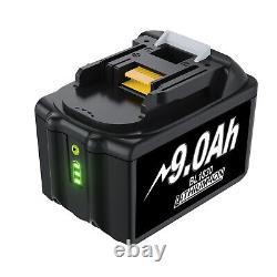 2x Batterie 6.0Ah 9.0Ah pour Makita 18V Li-ion LXT BL1860 BL1850 BL1830 avec Chargeur