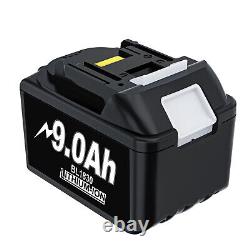 2x Batterie 6.0Ah 9.0Ah pour Makita 18V Li-ion LXT BL1860 BL1850 BL1830 avec Chargeur