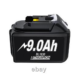 2x Batterie 6.0Ah 9.0Ah pour Makita 18V Li-ion LXT BL1860 BL1850 BL1830 avec Chargeur