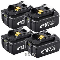 4 Pack Pour Makita Bl1860 Batterie Bl1850 Lxt 18v Li-ion 6.0ah Batterie Bl1830 Outol
