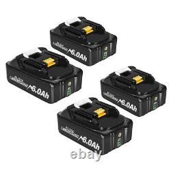 4 Pack Pour Makita Bl1860 Lxt 18v Li-ion 6.0ah Batterie Bl1840 Bl1850 Bl1830 Outol