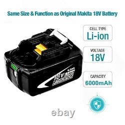 4x 18v 6ah Lxt Li-ion Batterie Led Pour Makita Bl1840 Bl1830 Bl1850 Perceuse Sans Fil