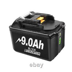 9.0Ah pour batterie Li-ion Makita 18V / Chargeur BL1850 BL1860 BL1830 BL1815 LXT400