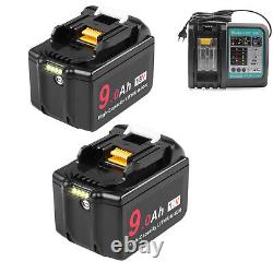 9.0ah Pour La Batterie Makita 18v Li-ion Bl1830 Bl1840 Bl1850 Bl1860 Lxt Led+ Chargeur