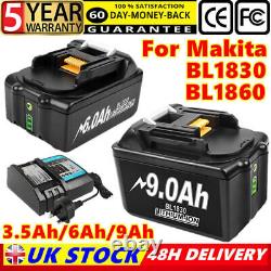 9.0ah Pour Makita 18v Li-ion Batterie / Chargeur Ensemble Bl1850 Led Bl1860 Bl1830 Lxt