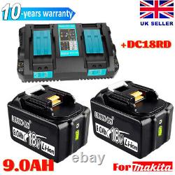 Authentique pour batterie Li-ion Makita 9Ah LXT BL1830 BL1840 BL1850 BL1860 / Chargeur