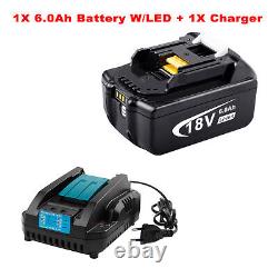 Batterie 18V 6.0Ah pour Makita LXT Li-ion BL1860 BL1830 BL1835 sans fil Royaume-Uni