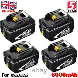 Batterie 4x Pour Makita Bl1860b Lxt Li-ion Bl1850 6ah Véritable Bl1830 Led Sans Fil