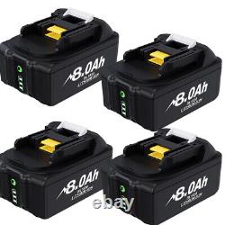 Batterie 8.0Ah 18V pour Makita BL1860 BL1830 BL1850 BL1840 Li-Ion LXT / Nouveau chargeur