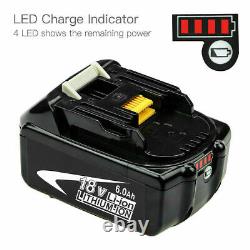 Batterie/Chargeur 18V 12.0Ah BL1860B pour batterie Makita BL1830 LXT Li-ion BL1850B