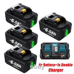 Batterie LED 18V / Double chargeur pour Makita 6.0Ah LXT Li-ion BL1830 BL1850 BL1860