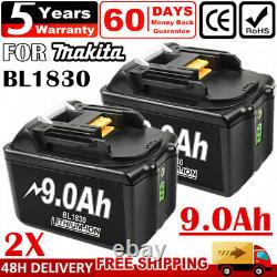 Batterie Li-ion 2x 9.0ah 18v Pour Makita Lxt Bl1830 Bl1840 Bl1850 Bl1860 Bl1815 Uk