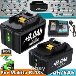 Batterie / chargeur Li-Ion 18V 9Ah 6Ah pour Makita BL1830 LXT BL1840 BL1850 BL1860