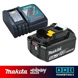 CHARGEUR MAKITA DC18RC LXT + 1 x BATTERIE BL1850B 18V 5.0Ah LI-ION AUTHENTIQUE ROYAUME-UNI