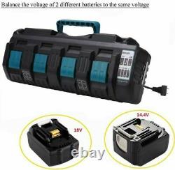 Chargeur 4 Ports Rapide Dc18sf Pour Makita Rct 14.4-18v Lxt Li-ion Chargeur De Batterie Usb