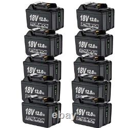 Chargeur/Batterie 1-10X pour Makita 18V 12000mAH LXT Li-Ion BL1830 BL1850 BL1860 UK