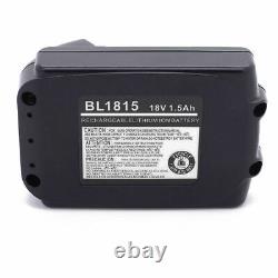 Ensemble chargeur de batterie Makita BL1860 BL1850 BL1815N LXT Li-Ion 18V 1.5Ah portable