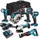 Kit D'outils Combiné Makita 18v Lxt 6 Pièces Avec 3 Batteries 5.0ah, Chargeur Et Sac T4t6072pt