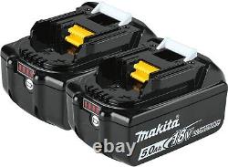 Makita BL1850BX2 2 x 18v 5.0Ah LXT Li-ion Genuine Battery TWIN Pack translates to 'Makita BL1850BX2 Pack de deux batteries authentiques LXT Li-ion 2 x 18v 5.0Ah.'