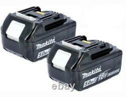 Makita Bl1850 2x 18v 5ah Lxt Li-ion Véritable Makstar Batterie Twin Pack 5