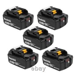 Makita Bl1850b-5 Véritable 18v 5.0ah Batterie Li-ion Lxt Cinq Paquets (5x5ah 18volt)