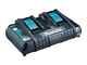 Makita Dc18rd 14.4v 18v Lxt Li-ion Twin Port Rapid Battery Charger Translates To "chargeur De Batterie Rapide à Double Port Makita Dc18rd 14,4 V 18 V Lxt Li-ion" In French.