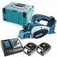 Makita Dkp180 Lxt 18v Li-ion Rabot De 82 Mm Avec 2 Batteries De 5 Ah, Chargeur Et Mallette