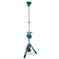 Makita DML814 18V LXT Lampe de chantier à LED sans fil sur trépied à 3 voies avec tête pivotante 3000 lumens