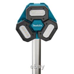 Makita DML814 18V LXT Lampe de chantier à LED sans fil sur trépied à 3 voies avec tête pivotante 3000 lumens