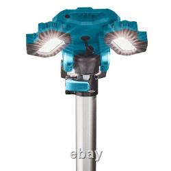 Makita DML814 18V LXT Lampe de chantier à LED sans fil sur trépied à 3 voies avec tête pivotante 3000 lumens