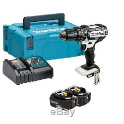 Makita Dhp482rtwj 18v Li-ion Blanc Anniversaire Lxt Combi Drill Driver Kit