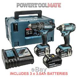 Makita Dlx2131jx1 18v Li-ion Lxt Combi Et Impact Twin 3 X Batteries 3,0 Ah