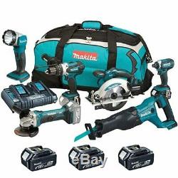 Makita Dlx6072pt 18v 6 Piece Kit Lxt Multi Combo Lithium Ion Li-ion 3 X 5.0ah