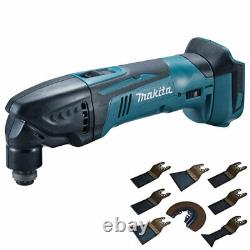 Makita Dtm50z Lxt 18v Li-ion Oscillating Multitool Cutter Body + 8 Lames Supplémentaires