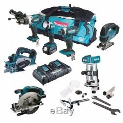 Makita Li-ion 7 Kit De Pièces Avec 3 X 5.0ah Batteries Et Lxt600 Sac À Outils