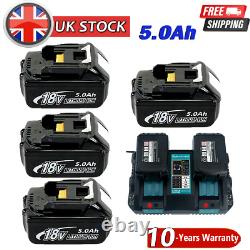 Nouveau pour Makita BL1850B 18V 5Ah LXT Li-ion Makstar Pack de batteries BL1860B et chargeur