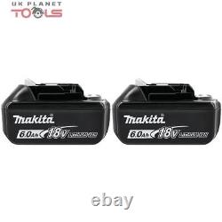 Pack de deux batteries Makita Genuine BL1860 18V LXT Li-ion 6.0Ah authentiques