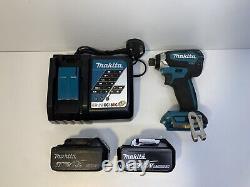 Perceuse à choc sans balai Makita LXT 18v Li-ion DTD153 avec 2 batteries et chargeur