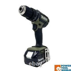 Perceuse à percussion Makita DHP482SFO 18V LXT Li-Ion 2 vitesses Vert olive avec batterie 3.0Ah