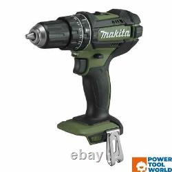 Perceuse à percussion Makita DHP482SFO 18V LXT Li-Ion 2 vitesses Vert olive avec batterie 3.0Ah