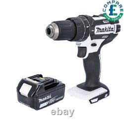 Perceuse à percussion combinée blanche Makita DHP482Z LXT Li-ion 18V avec 1 batterie de 5Ah