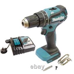 Perceuse à percussion combinée sans balai Makita Dhp485z 18v Lxt + Chargeur Dc18rc