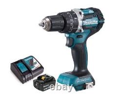 Perceuse combinée Makita DHP484Z 18V LXT sans balai avec 1 x batterie 5,0 Ah et chargeur