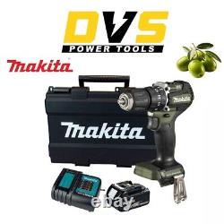 Perceuse combinée sans balai Makita DHP487FX3O 18V LXT verte olive avec 1x batterie 3Ah